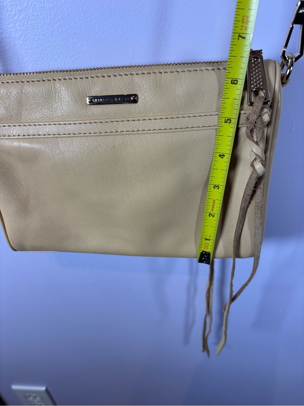 Rebecca Minkoff Beige Leather Mini MAC Crossbody with Chain Strap - Picture 6 of 9